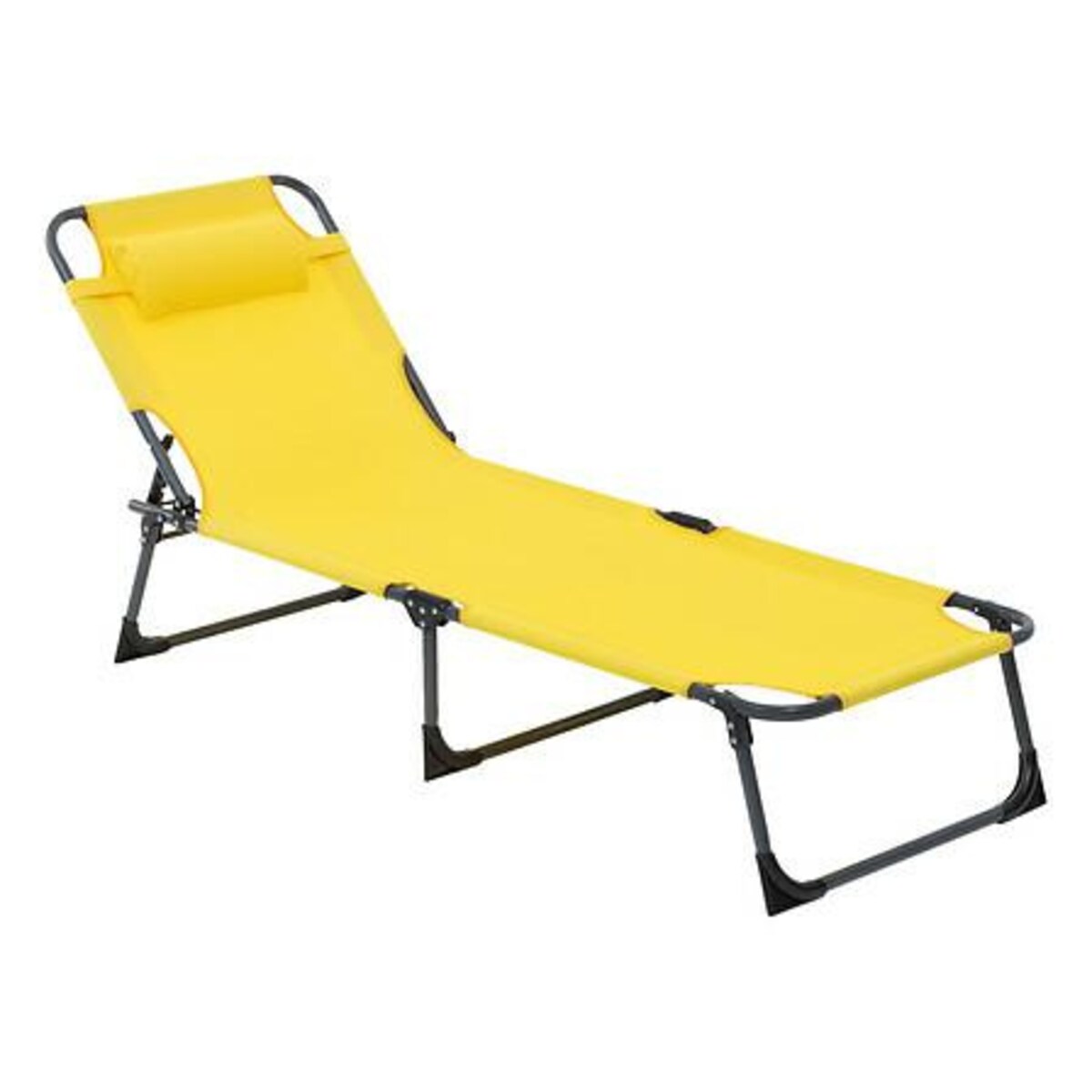 LEŻAK PLAŻOWY Asco żółty Z PODUSZKĄ składany 172x55x27cm