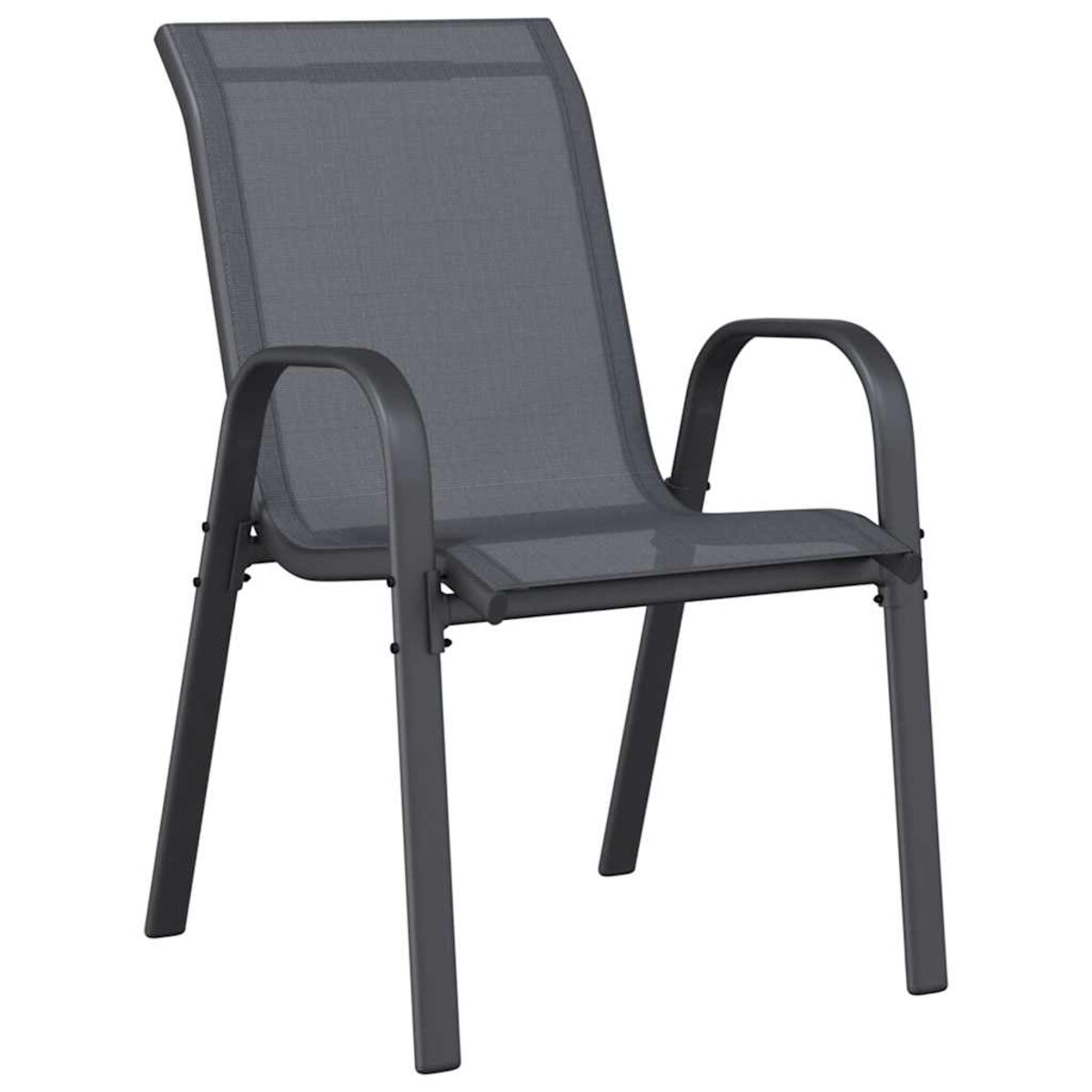 vidaXL Sztaplowane krzesła ogrodowe, 2 szt., szare, tworzywo textilene