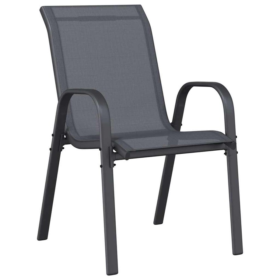 vidaXL Sztaplowane krzesła ogrodowe, 2 szt., szare, tworzywo textilene