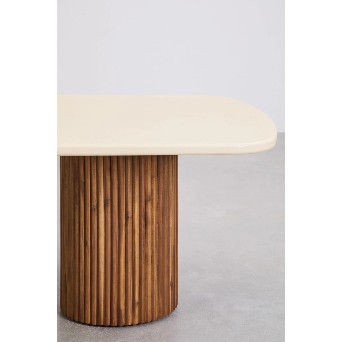 Stół jadalniany z cementu i drewna akacjowego Sirvon 110x230 cm