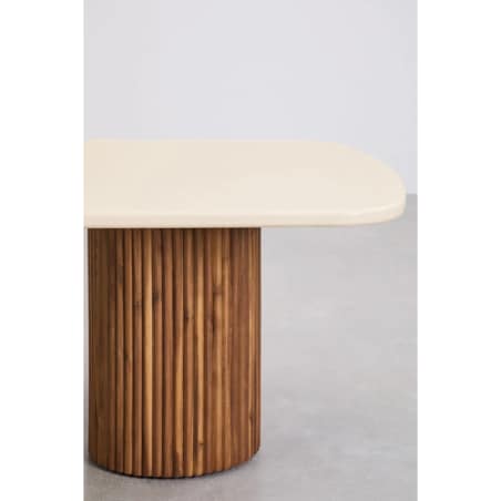 Stół jadalniany z cementu i drewna akacjowego Sirvon 110x230 cm