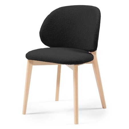 Krzesło SELMA -V czarne/buk/boucle 79x48x48 cm