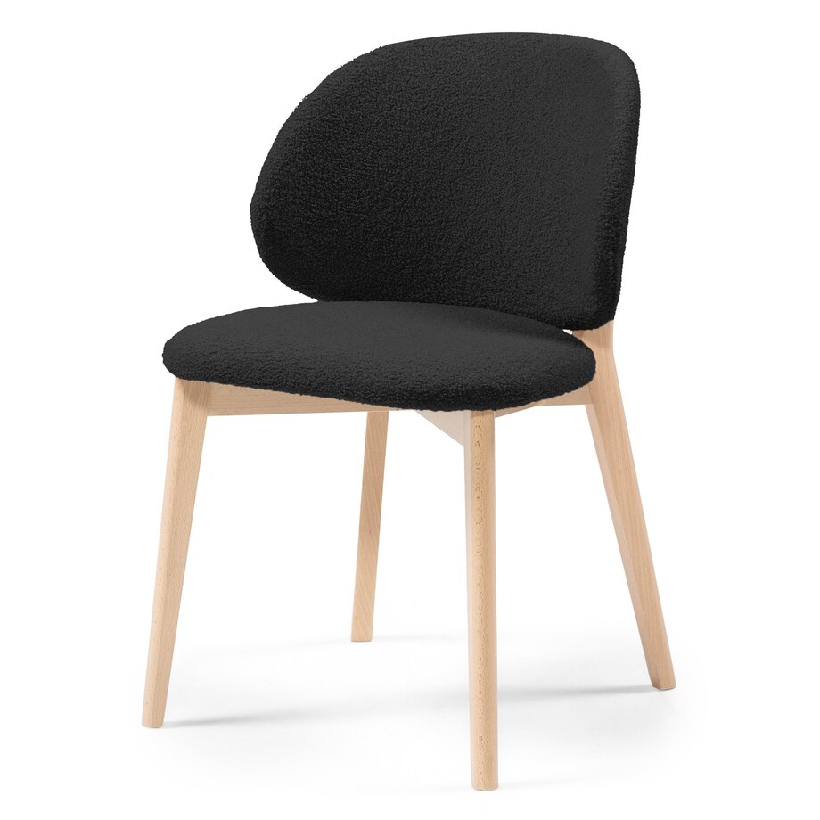 Krzesło SELMA -V czarne/buk/boucle 79x48x48 cm