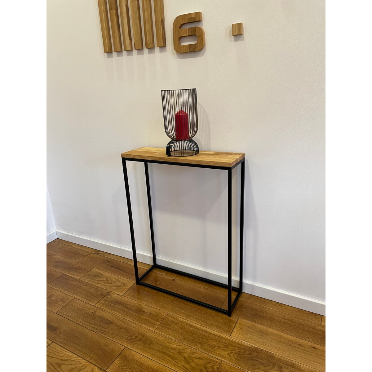 Konsola loftowa czarna 60x80x20cm pojedyncza