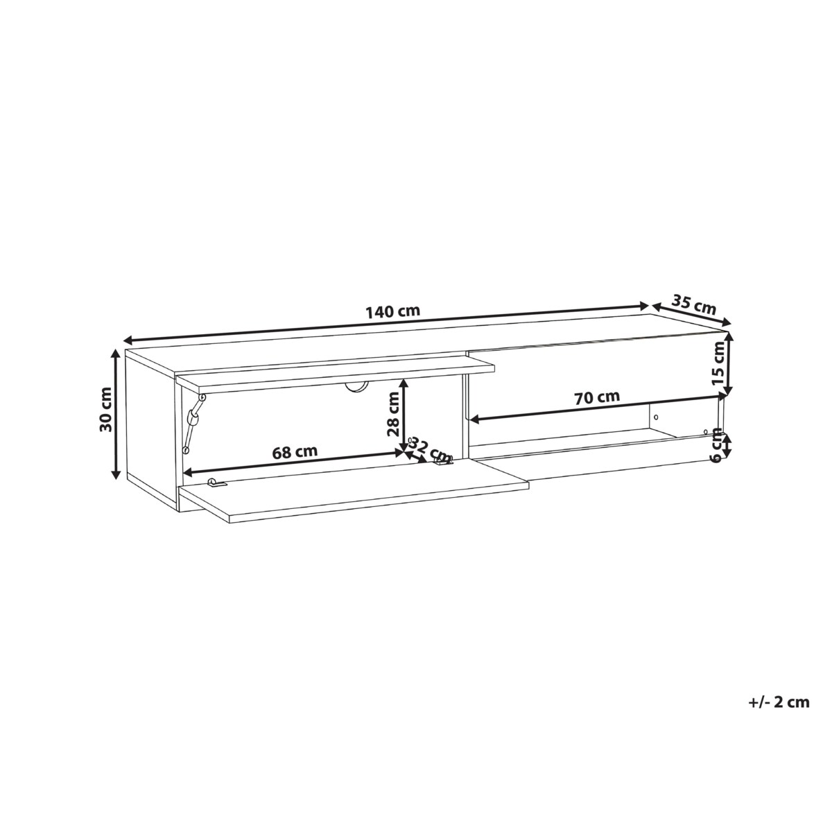 Szafka RTV LED EDMONTON Biały