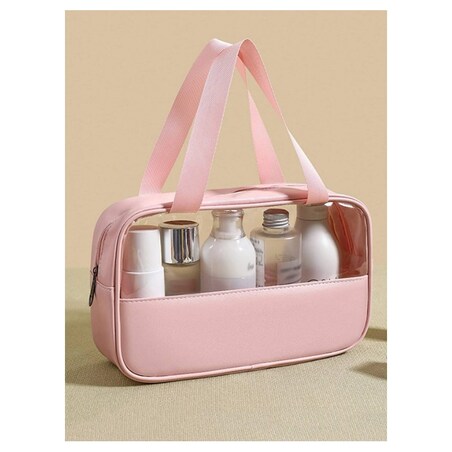 Kosmetyczka rozkładana przenośna kuferek rozmiar M etui pudrowy róż KS89