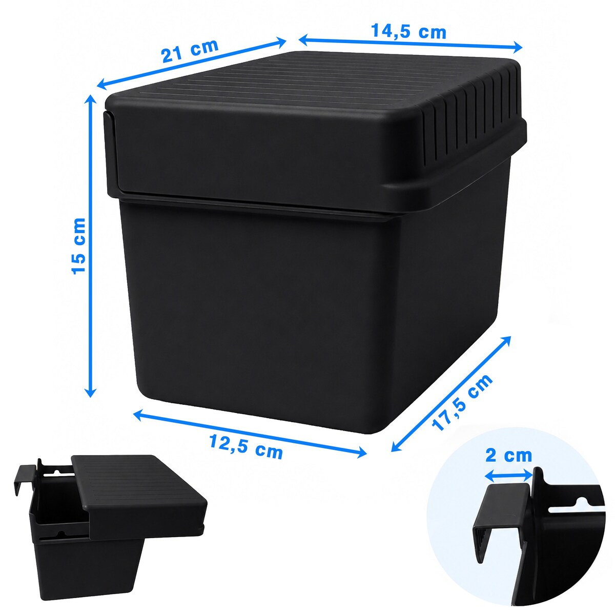 POJEMNIK PLASTIKOWY Z UCHWYTEM UNIBOX Z POKRYWKĄ NA AKCESORIA OBIERKI