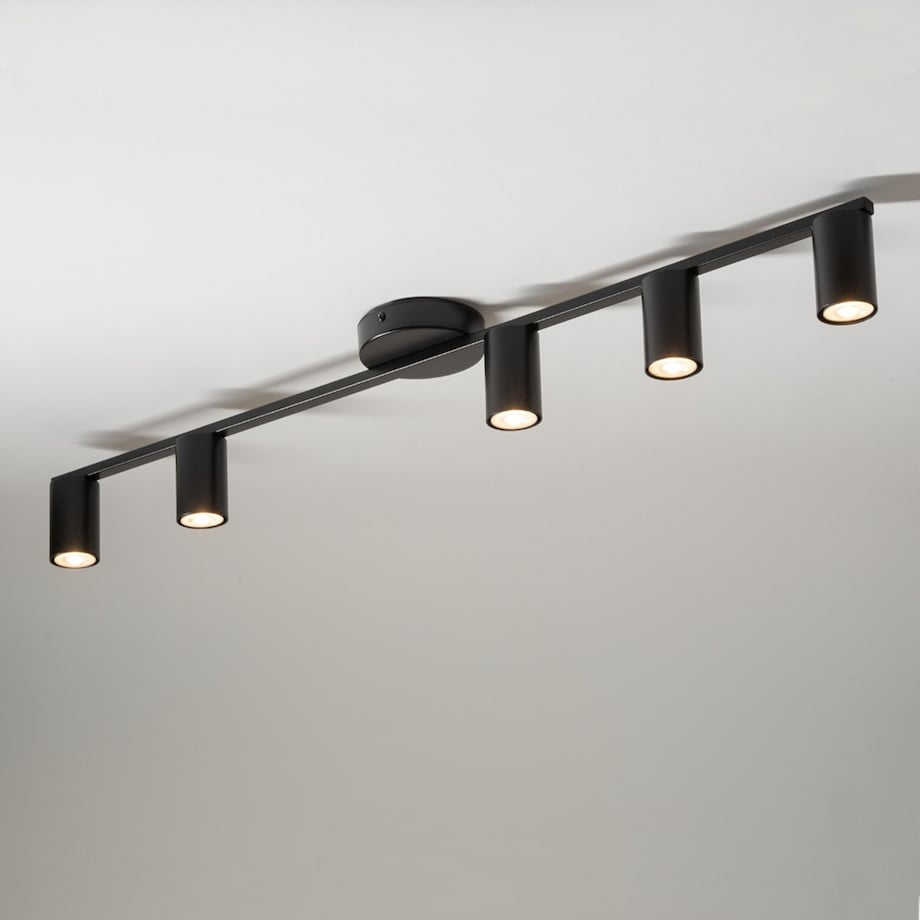 Tuby do sypialni Sky czarna lampa sufitowa metalowa