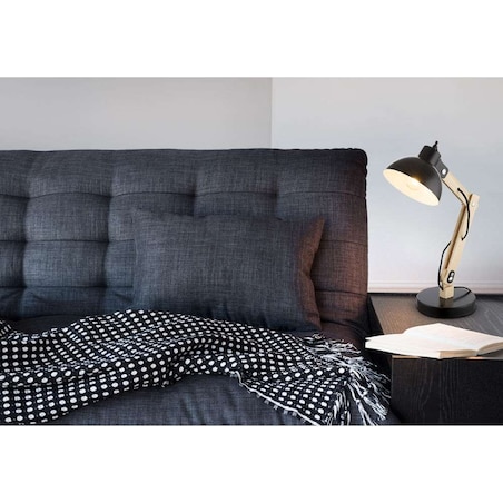 LAMPA stołowa TONGARIRO 21504 Globo stojąca LAMPKA nocna drewno czarna