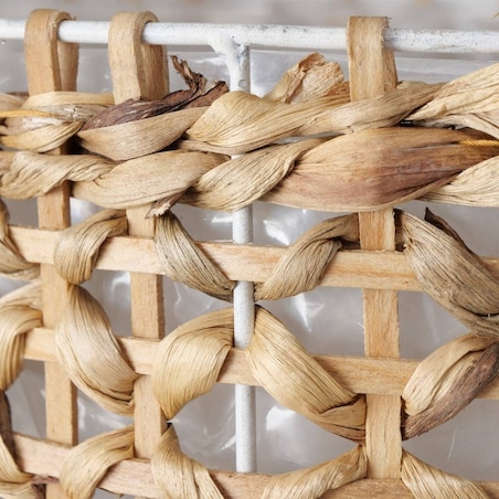Pleciona doniczka Livela, 2 sztuki, drewniane nóżki