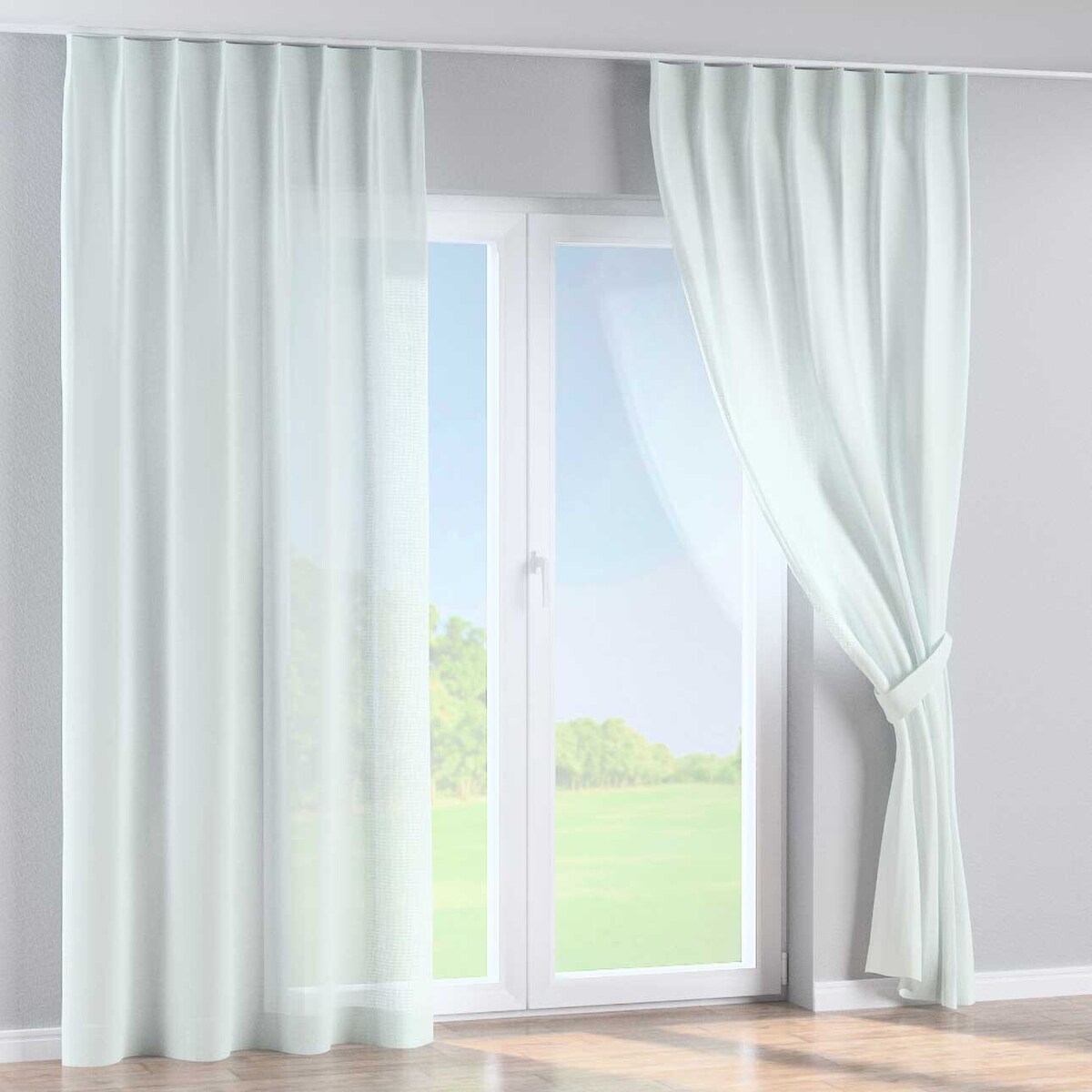 Zasłona na haczykach flex pojedynczych 130x245 prześwitujący, pastelowa mięta