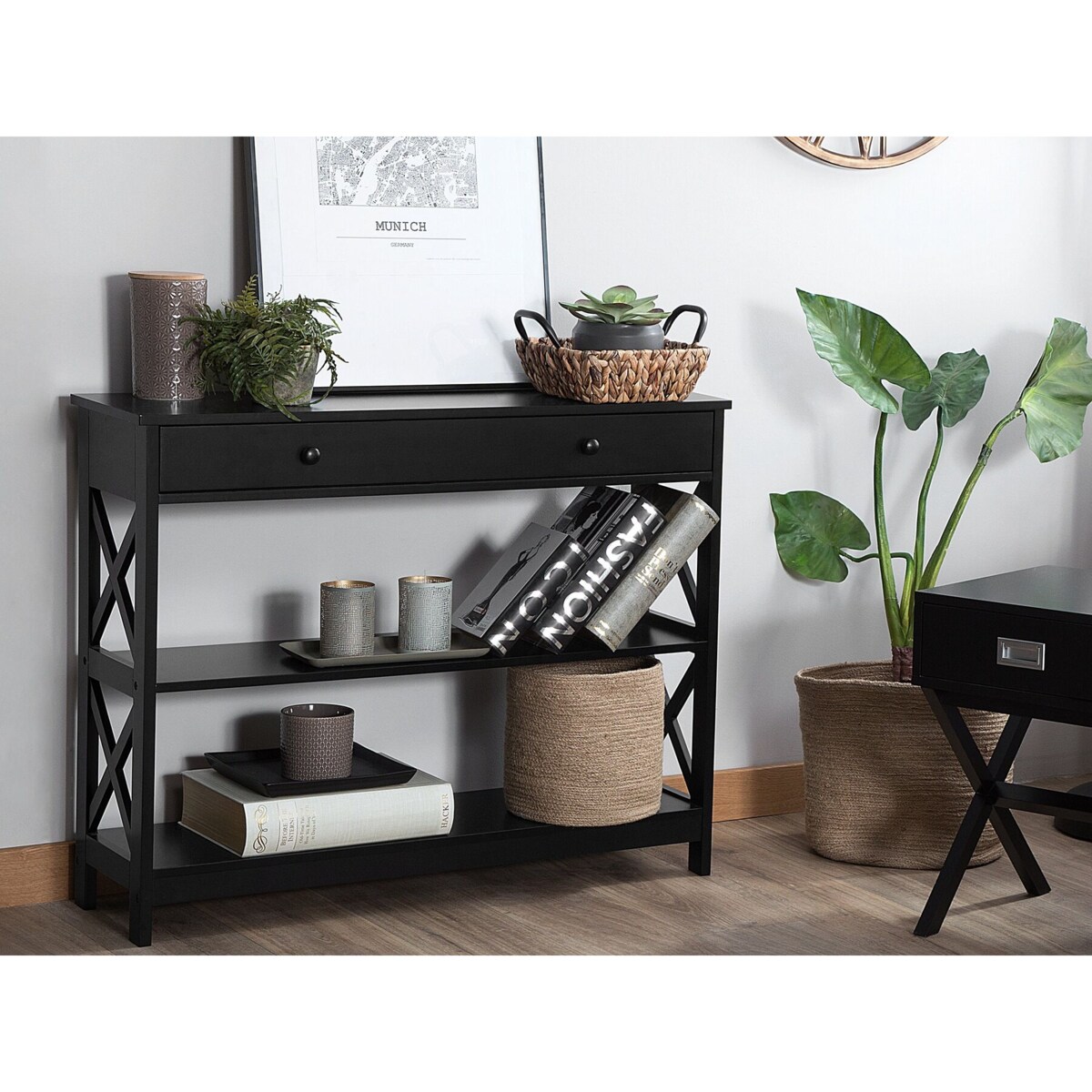 Konsola 1 szuflada czarna MONTGOMERY