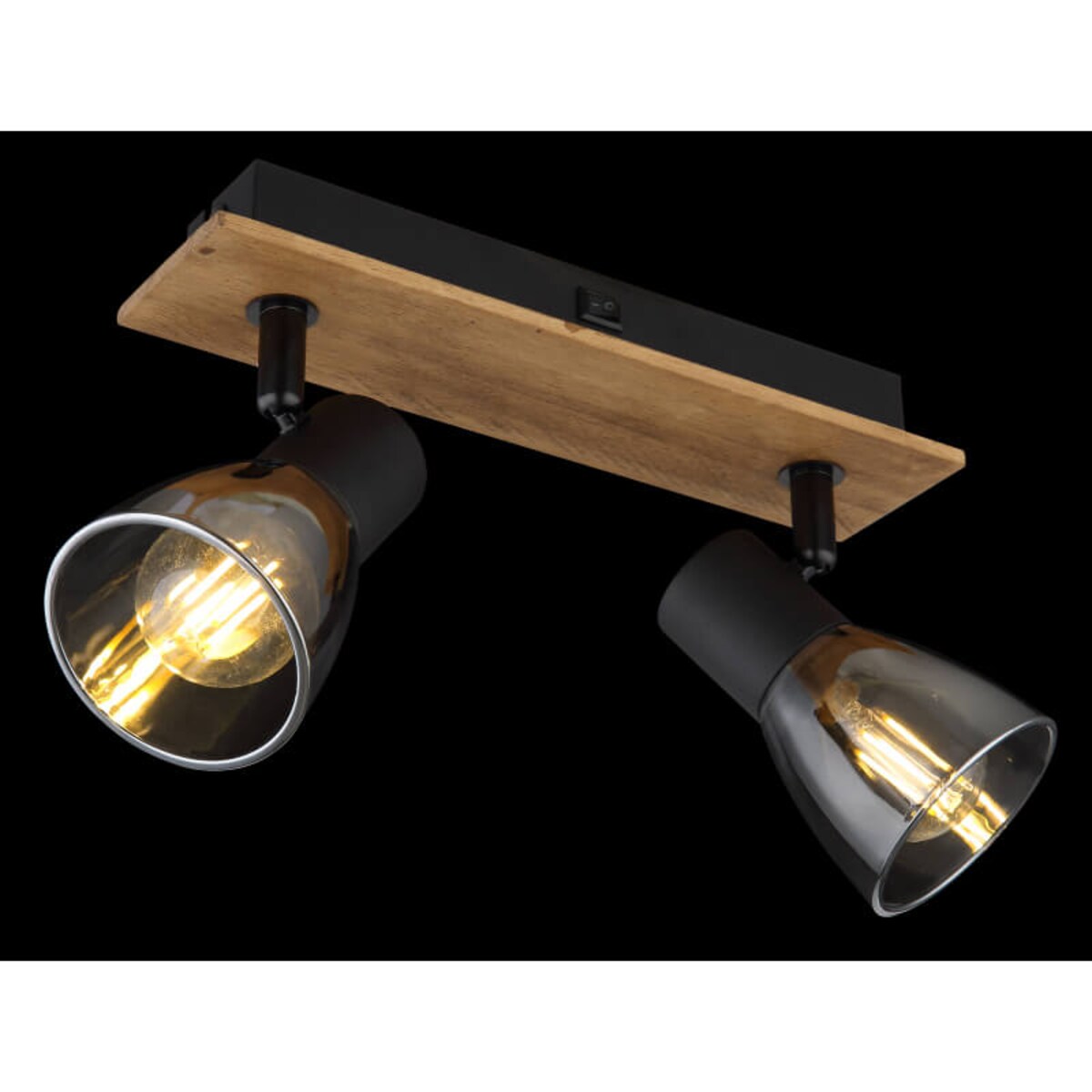 Lampa sufitowa Claude 54307-2W z regulacją drewno przydymiona