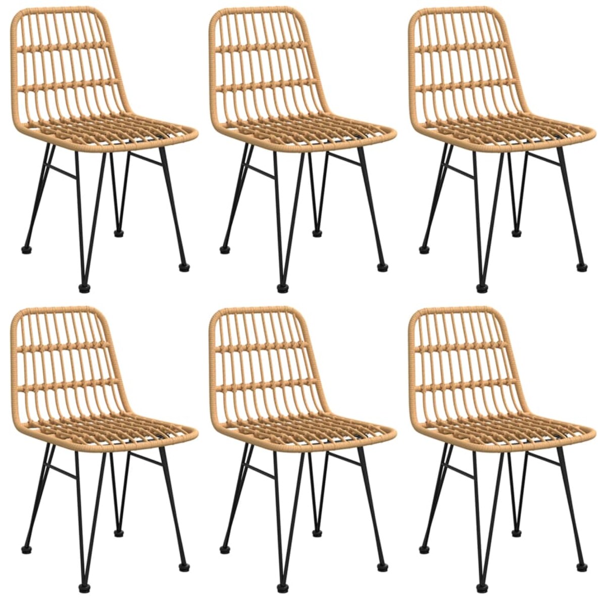 vidaXL 7-częściowy zestaw mebli ogrodowych, polirattan