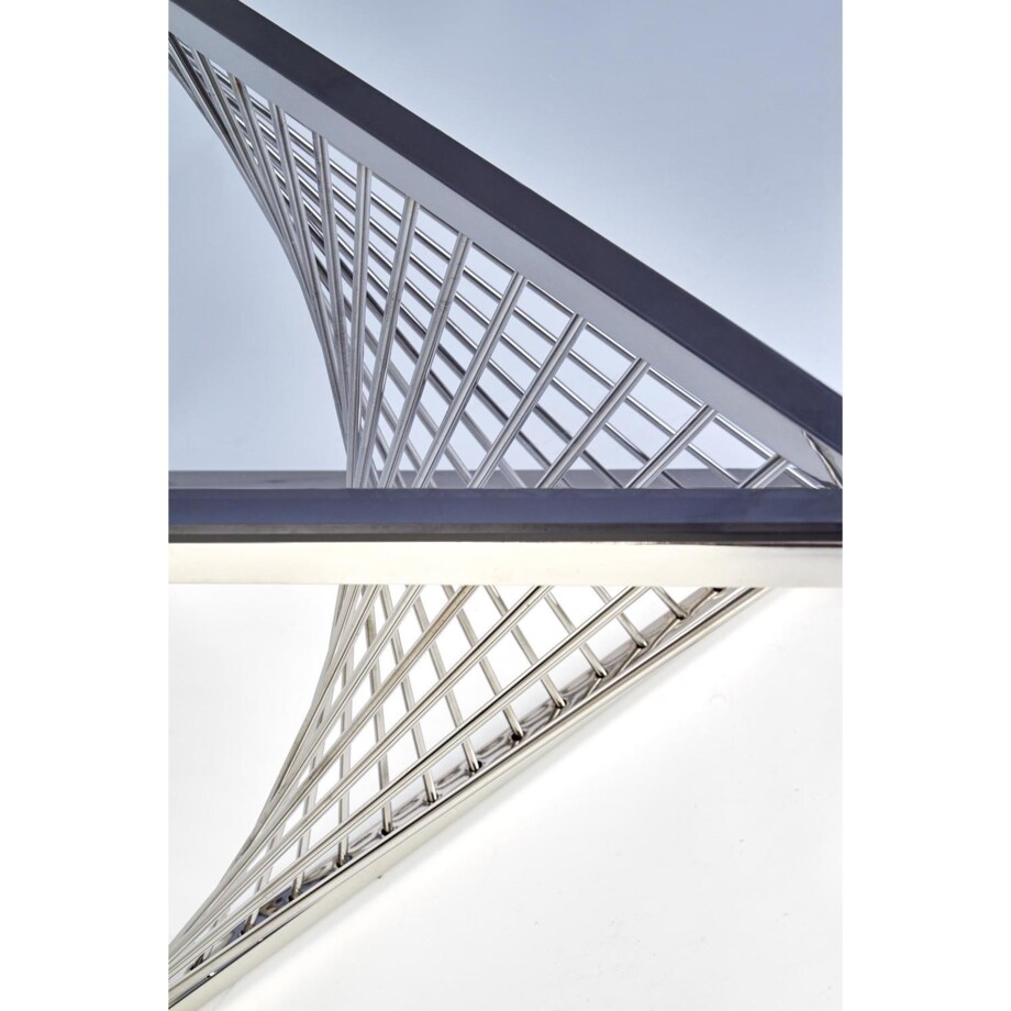 STOLIK KAWOWY Infinity S SZKLANY BLAT stalowa podstawa