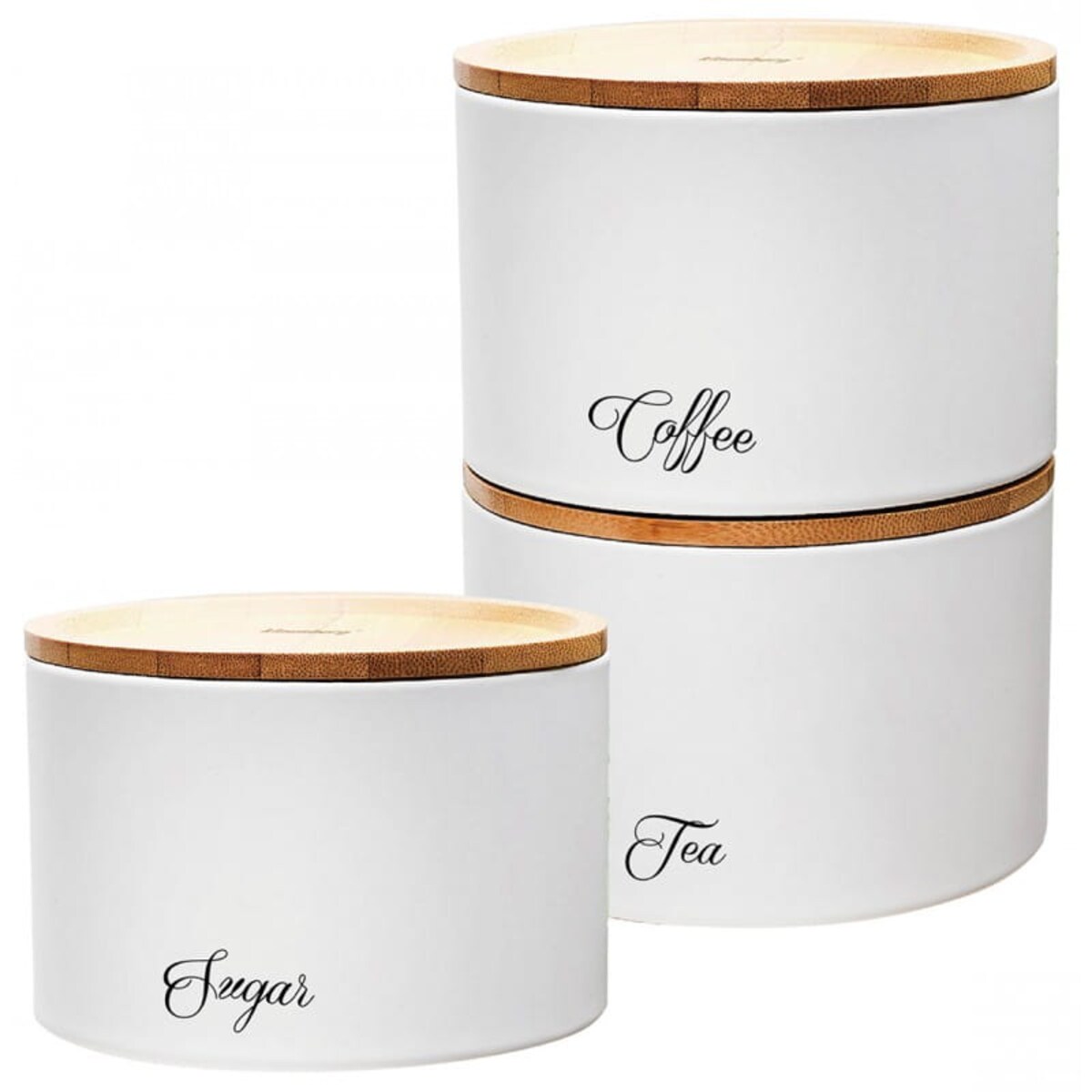 Zestaw pojemników kuchennych kawa herbata cukier biały KLAUSBERG
