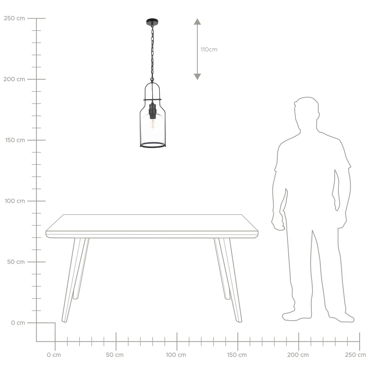 Zestaw 2 lamp wiszących BASHILO Metal Czarny