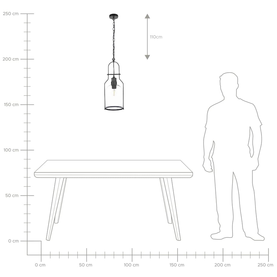 Zestaw 2 lamp wiszących BASHILO Metal Czarny