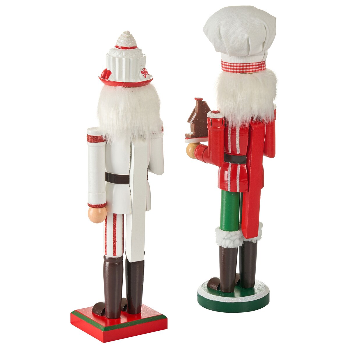 Zestaw 2 figurek dekoracyjnych BODSJON Dziadek do orzechów 35 cm Czerwony/ biały