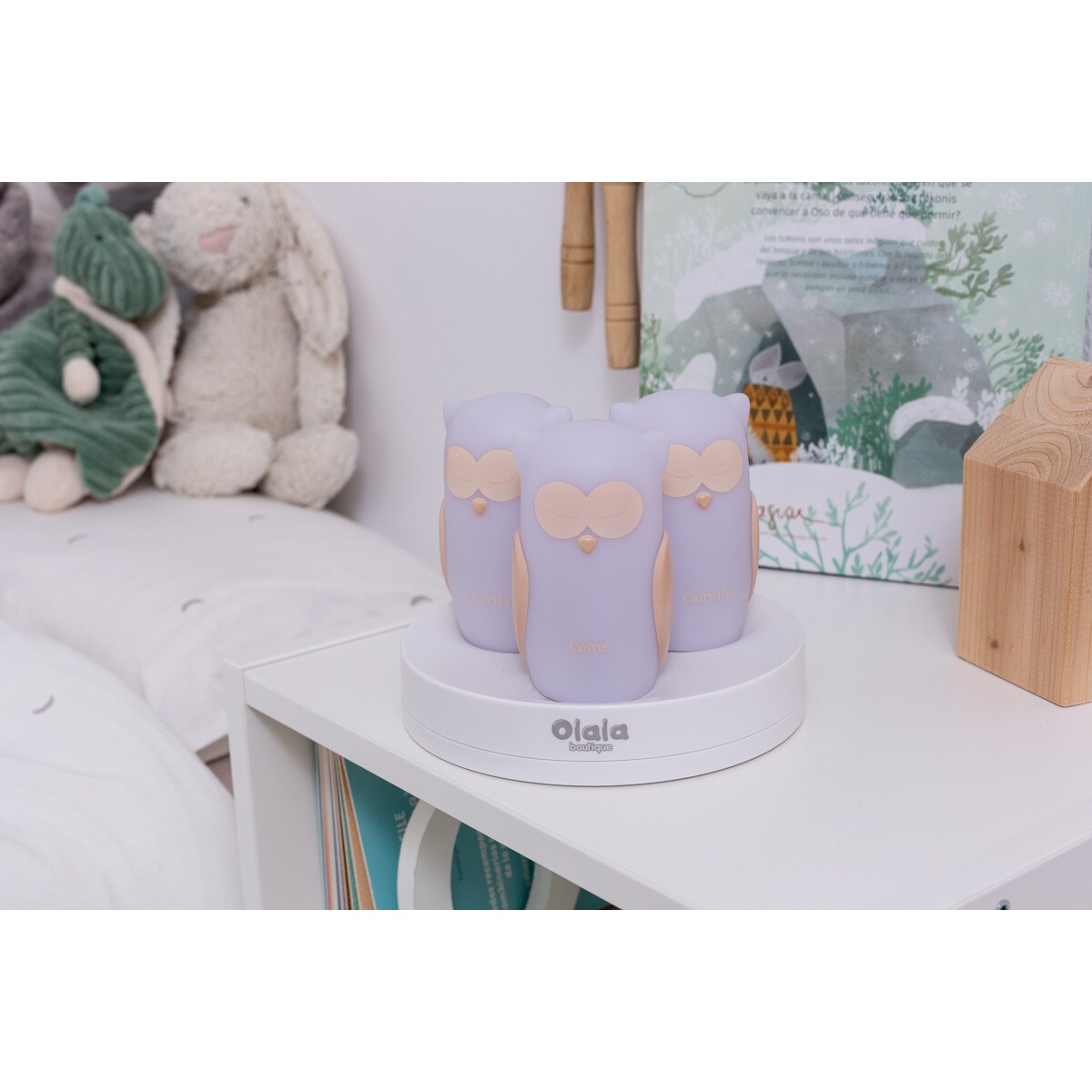 Zestaw 3 lampek nocnych LED - Ścieżka światła OLALA - Sowy