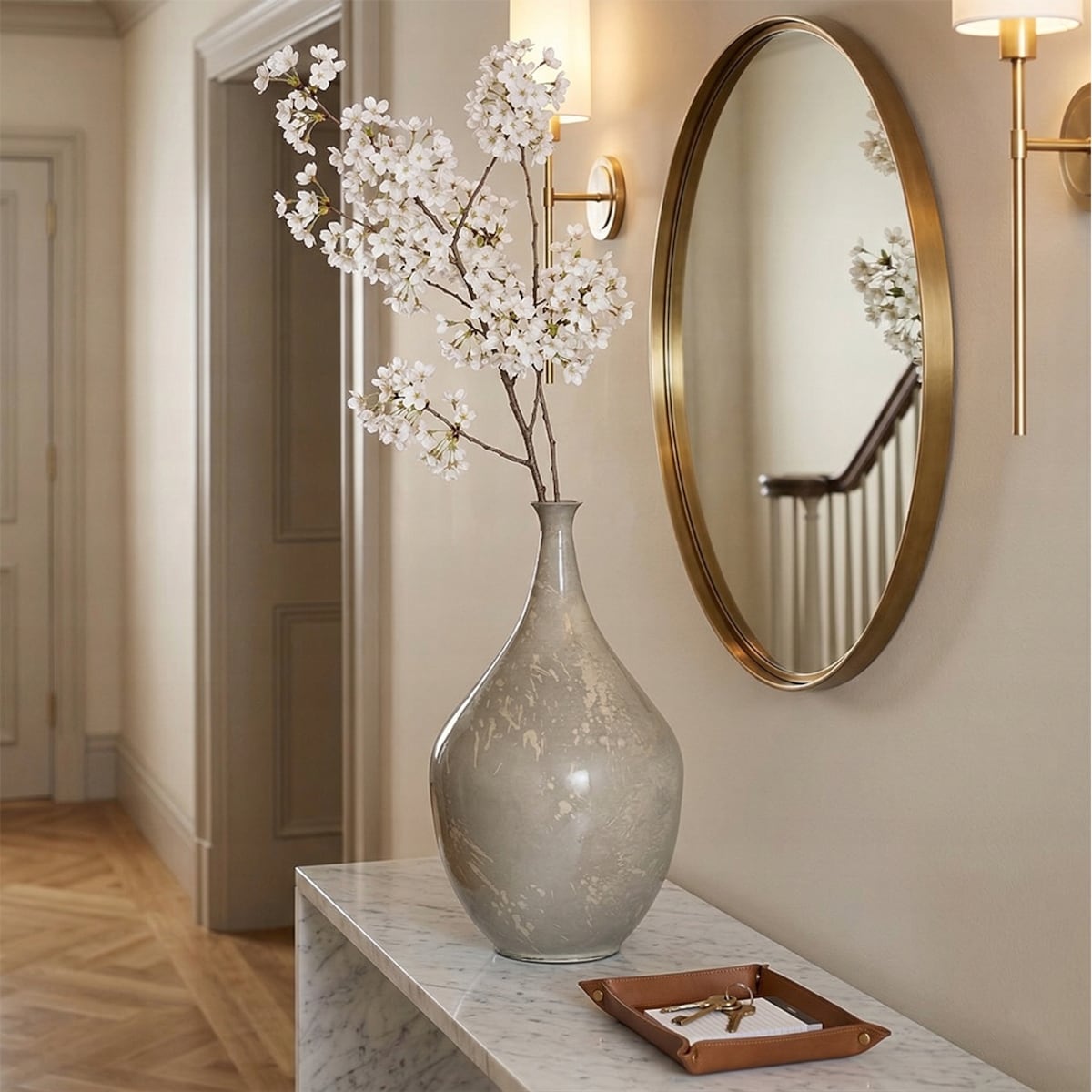 WAZON PODŁOGOWY WYSOKI METALOWY SZARY 56cm NA PODŁOGĘ DO SALONU DOMU LOFT