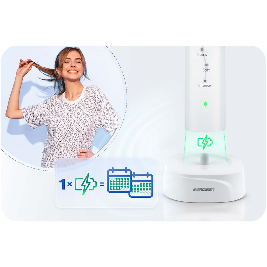 Szczoteczka soniczna do zębów Berdsen Galaxy biała + etui 322001