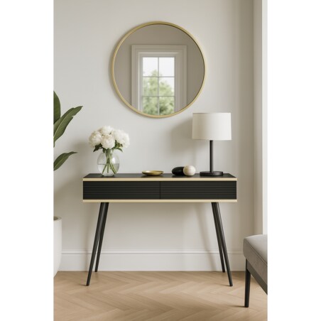 Toaletka ryflowana POLO 102 na wysokich czarnych nóżkach, czarna