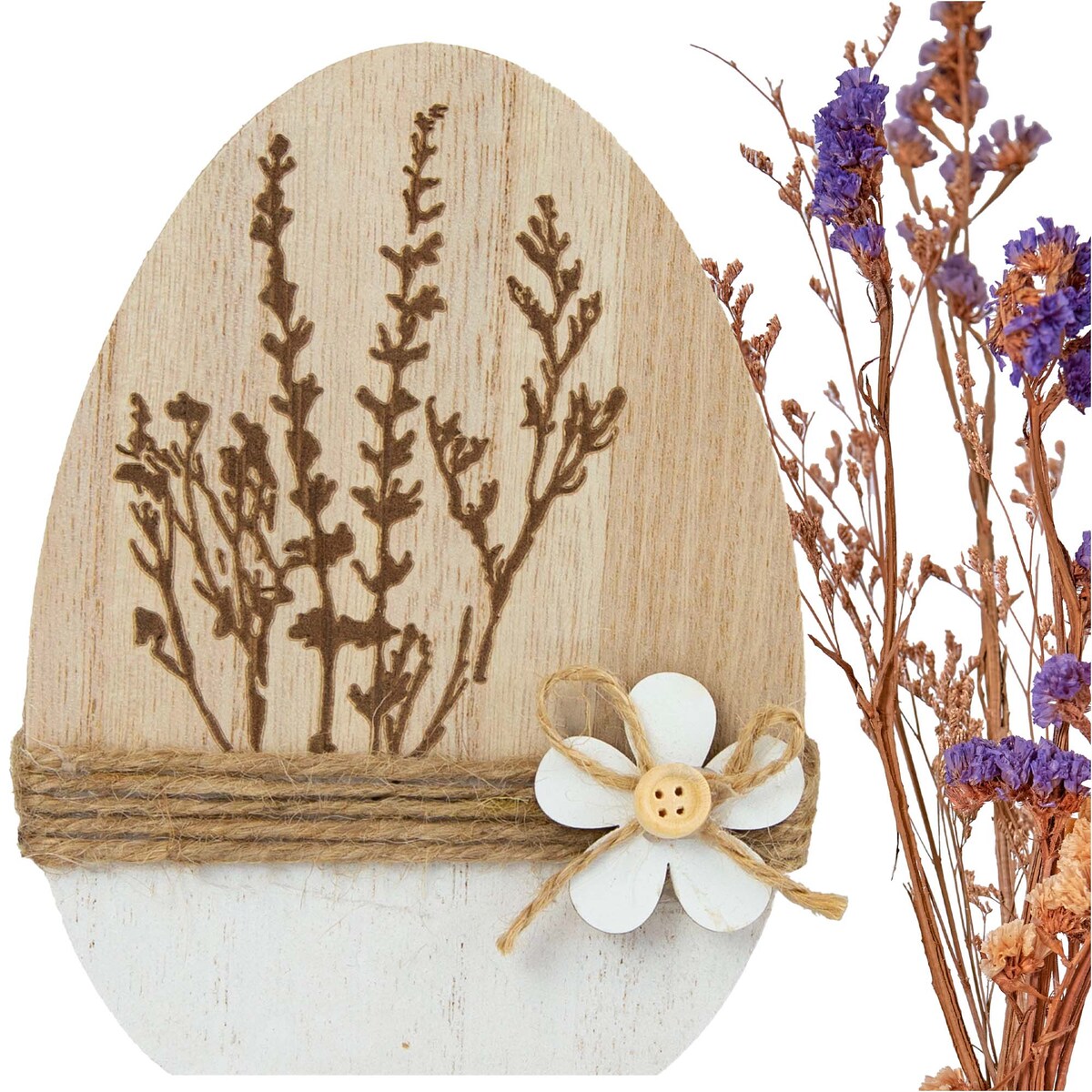 Ozdoba Jajko Wielkanocne 14 Cm Dekoracja Pisanka Na Stół Drewniane Zatrwian