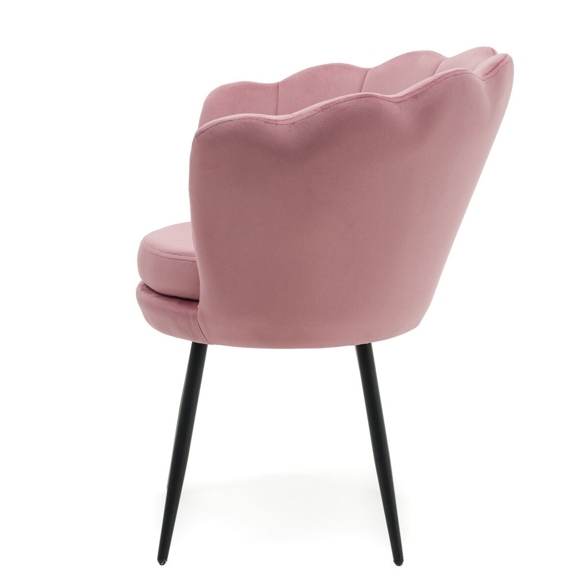 Krzesło tapicerowane różowe do salonu biura SHELL BLACK