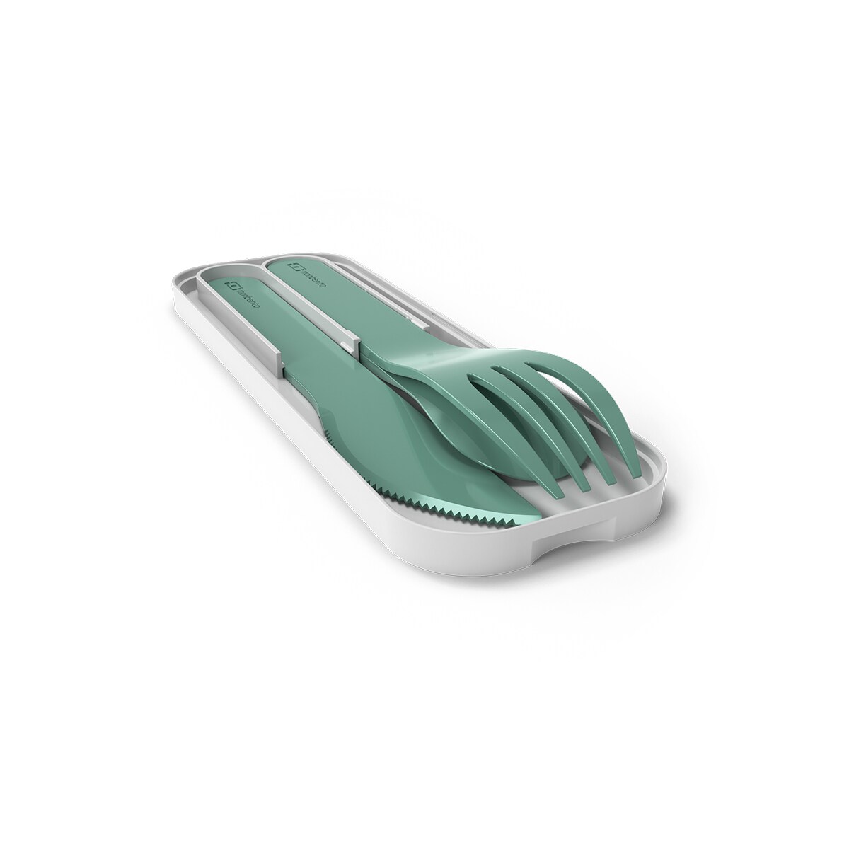 Monbento Pocket Color sztućce na wynos w etui Green Forest