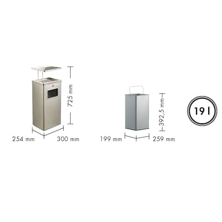 Kosz na śmieci z popielniczką i daszkiem WESCO