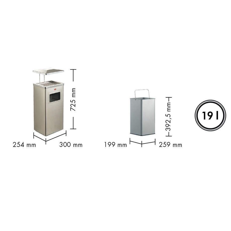 Kosz na śmieci z popielniczką i daszkiem WESCO