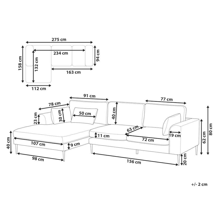 Narożnik prawostronny zielony FLAM