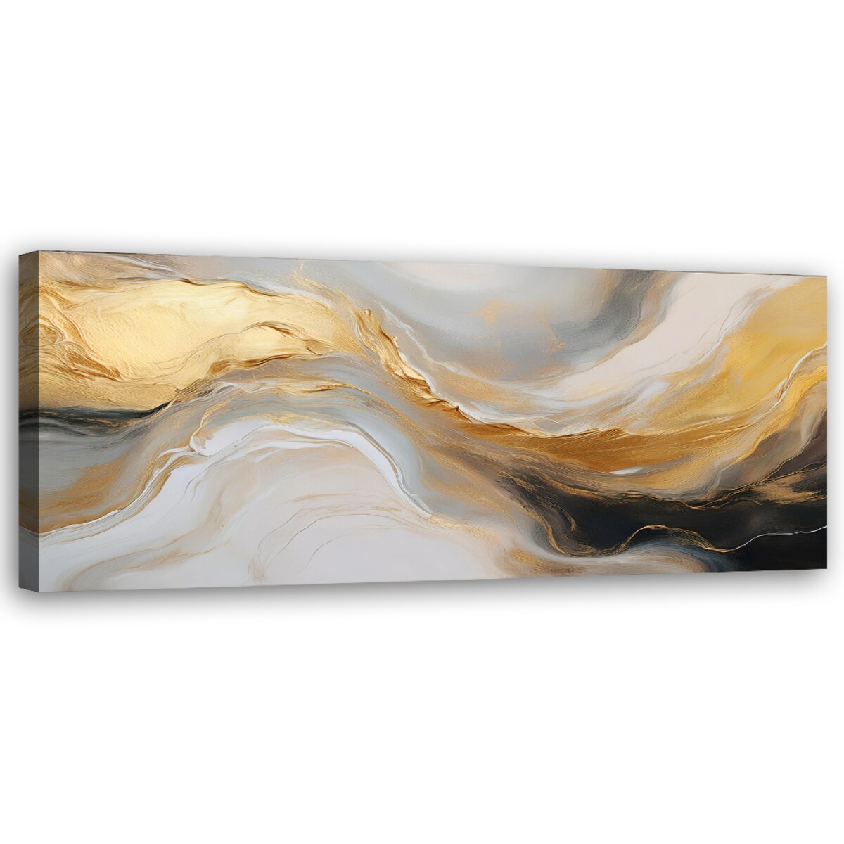 Obrazy do łazienki salonu spa Abstrakcja Marmur Tekstura Złoto Szary 120x40