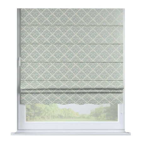 Roleta rzymska Florencja, srebrno-niebieski ornament na szarym tle, Imperia Premium