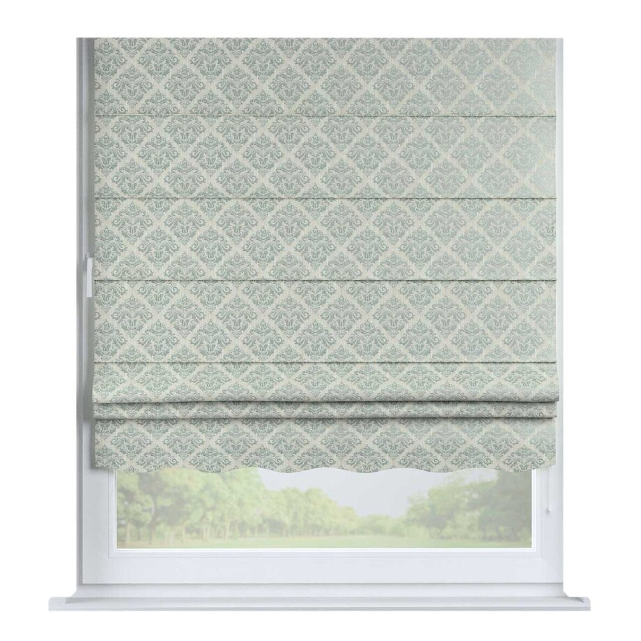 Roleta rzymska Florencja, srebrno-niebieski ornament na szarym tle, Imperia Premium