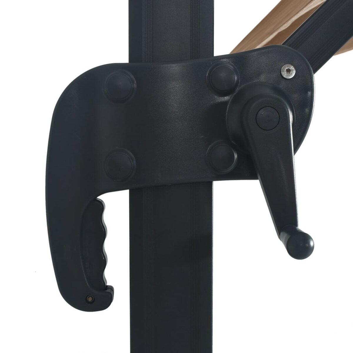 vidaXL Parasol wiszący z LED i aluminiowym słupkiem, 400x300 cm, taupe