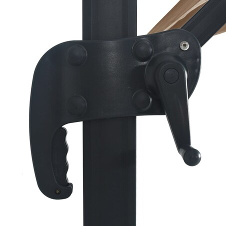 vidaXL Parasol wiszący z LED i aluminiowym słupkiem, 400x300 cm, taupe