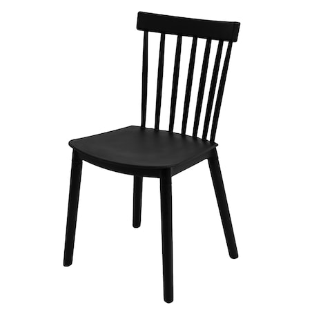 Krzesło plastikowe czarne drewniane nogi klasyczne do salonu jadalni
