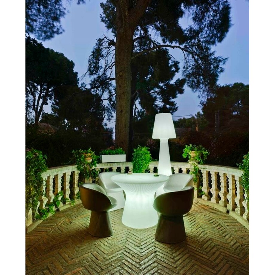 Stolik ogrodowy Capri MOBCP040SSNW LED 1W solarny biały