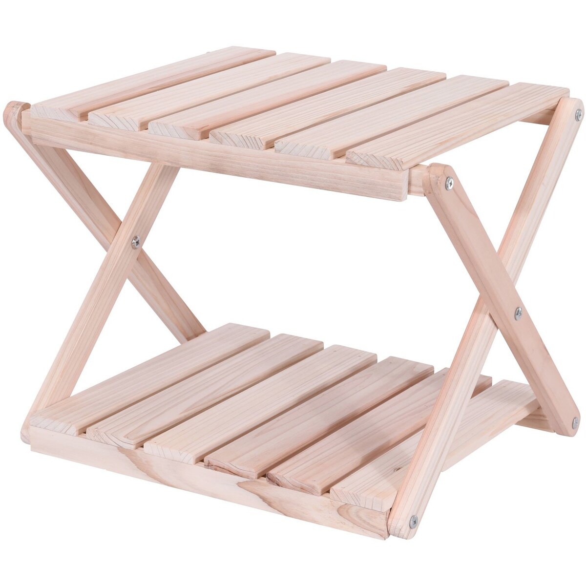 Taboret drewniany podwójny, 38 x 31 x 32 cm, stołek