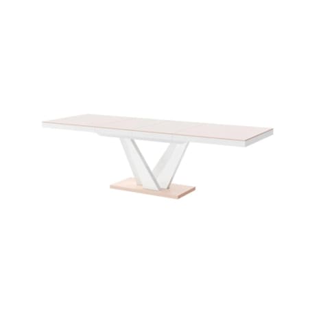 Stół rozkładany VEGAS 160(256)x89 cappuccino/biały połysk