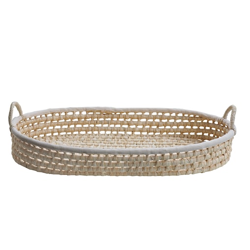 Kosz do przewijania — pleciony z grubej trawy