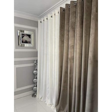 Zasłona welurowa gładka | 140x250 cm przelotki | beż