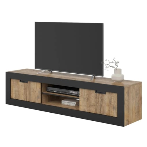 Szafka RTV DADES 2D 180cm dąb samdal/czarny mat