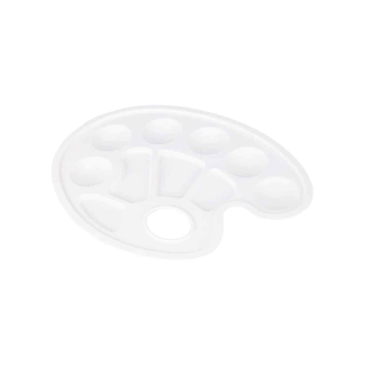 Paleta MALARSKA plastikowa do mieszania farb Otwór na kciuk BIAŁA