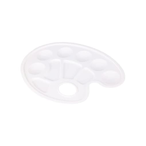 Paleta MALARSKA plastikowa do mieszania farb Otwór na kciuk BIAŁA