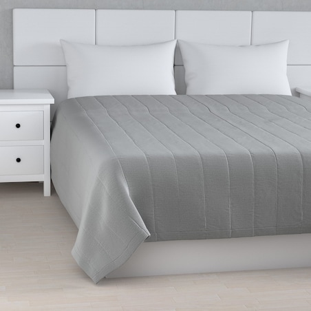 Narzuta pikowana w pasy 130x210 ciemno szary welwet