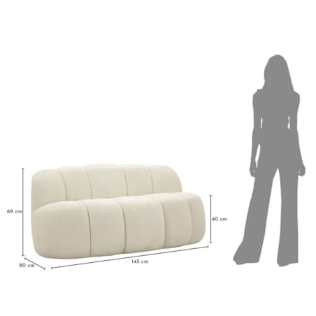 Sofa Ball, kolor biały, poliester i sklejka, 145 x 80 x 69 cm, do salonu, Mauro Ferretti