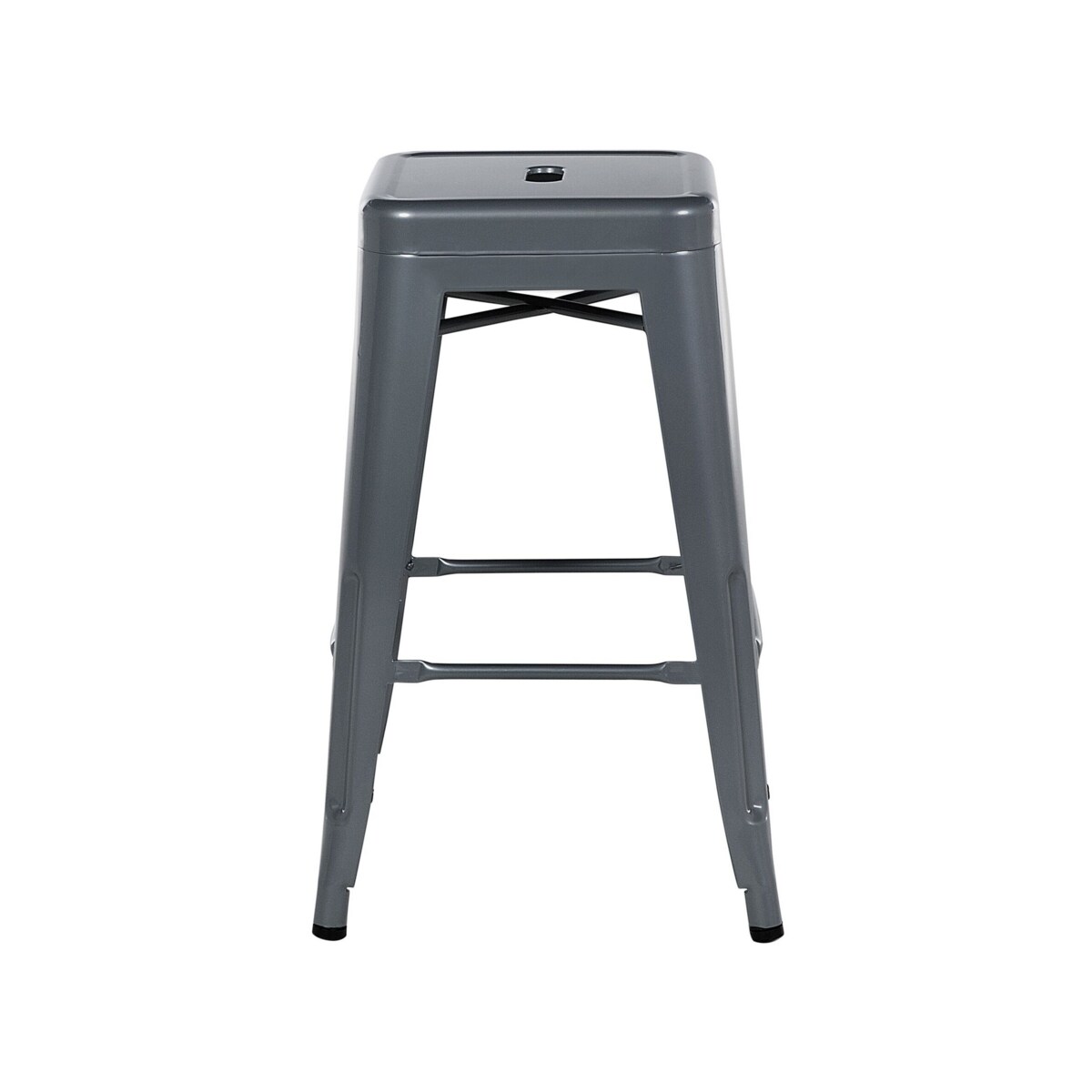 Zestaw 2 stołków barowych metalowych 60 cm szary CABRILLO